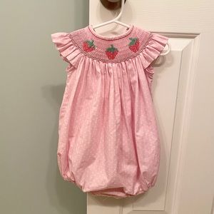 Classic Whimsy Smocked Strawberry Bubble